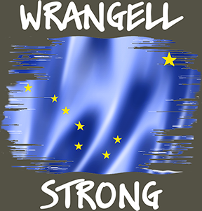 Wrangell Strong T-shirt - AK Flag with Northern Lights - Youth Sizing