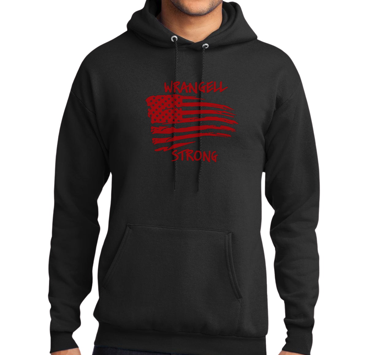 Wrangell Strong Hoodie - Distressed Stars & Bars