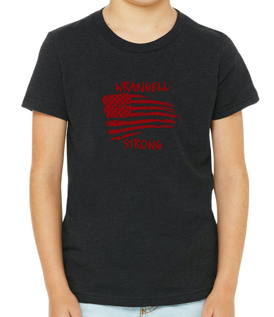 Wrangell Strong T-shirt - Distressed Stars & Bars - Youth Sizing