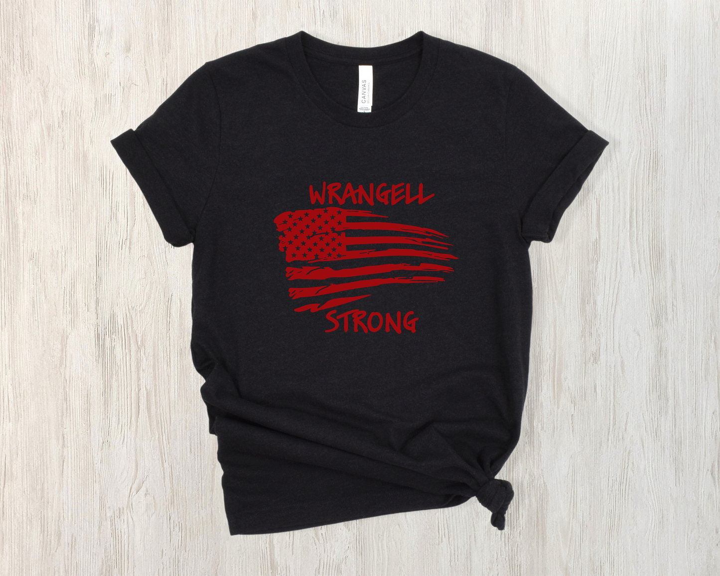 Wrangell Strong T-shirt - Distressed Stars & Bars