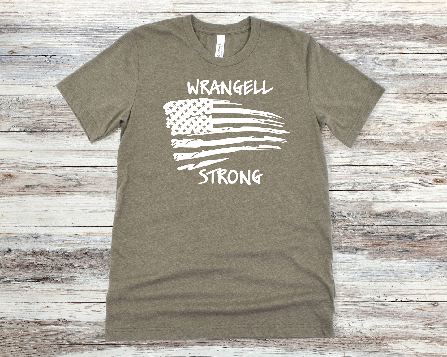 Wrangell Strong T-shirt - Distressed Stars & Bars