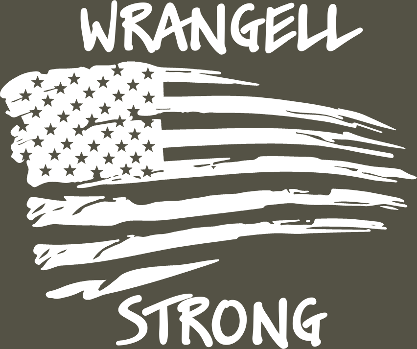 Wrangell Strong T-shirt - Distressed Stars & Bars - Youth Sizing