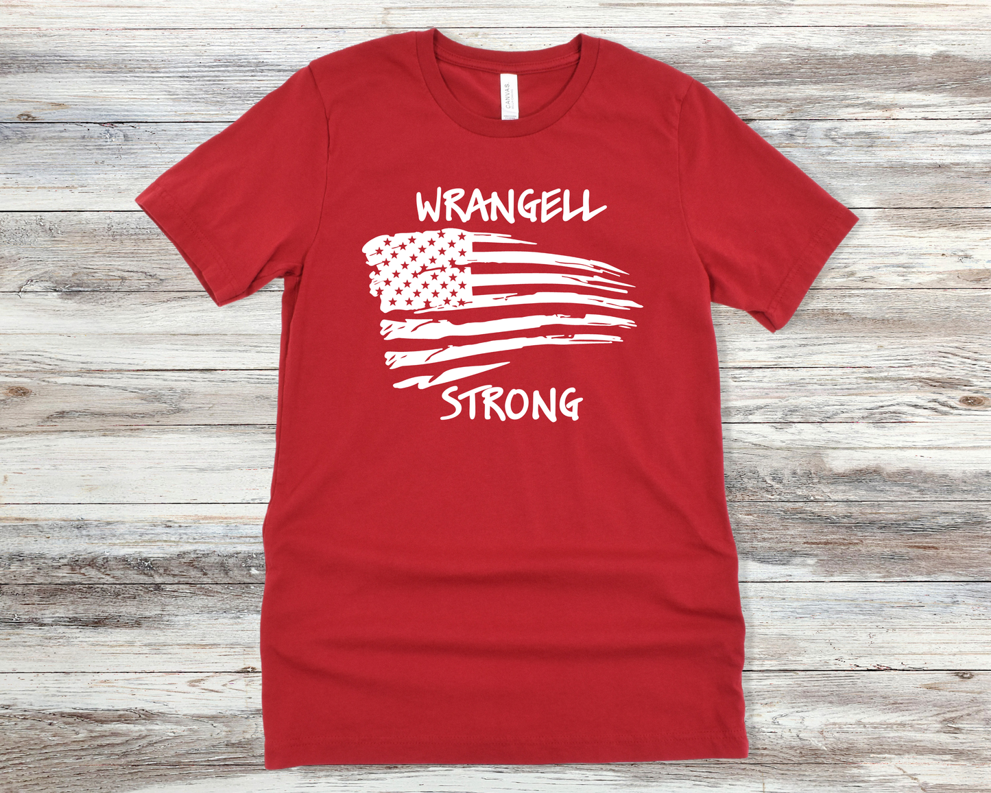 Wrangell Strong T-shirt - Distressed Stars & Bars