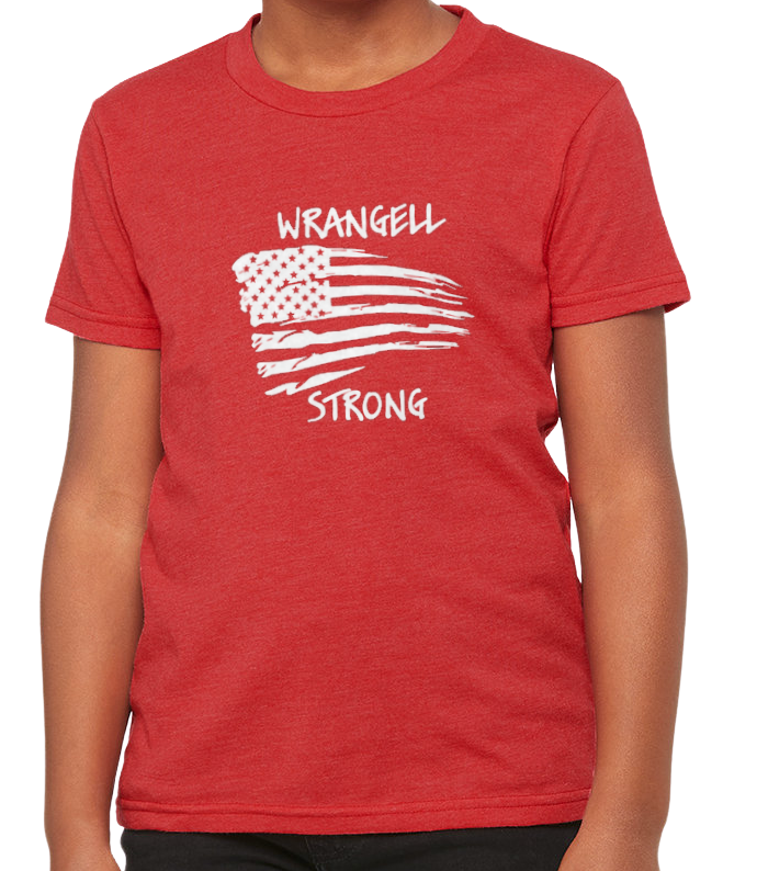 Wrangell Strong T-shirt - Distressed Stars & Bars - Youth Sizing